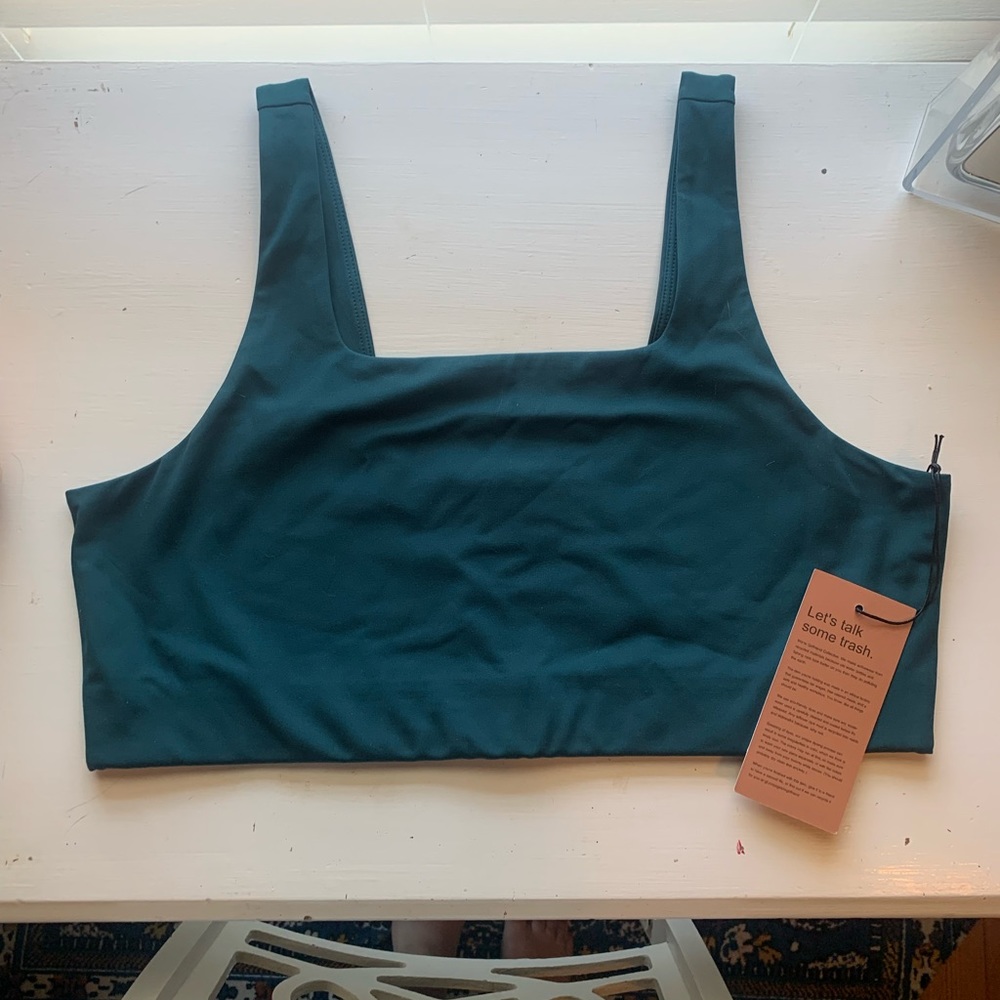 Girlfriend Collective Tommy Cropped Bra, XXL, Globe
